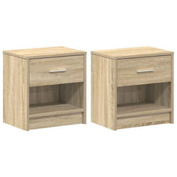 vidaXL Bedside Cabinet with Drawer Nightstand Bed Side Table Bed Cabinet - sonoma oak, 2 pcs