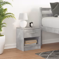 vidaXL Bedside Cabinet with Drawer Nightstand Bed Side Table Bed Cabinet - concrete grey, 1 pcs