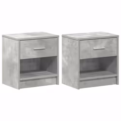 vidaXL Bedside Cabinet with Drawer Nightstand Bed Side Table Bed Cabinet - concrete grey, 2 pcs