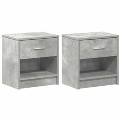 vidaXL Bedside Cabinet with Drawer Nightstand Bed Side Table Bed Cabinet - concrete grey, 2 pcs