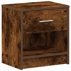 vidaXL Bedside Cabinet with Drawer Nightstand Bed Side Table Bed Cabinet - smoked oak, 1 pcs