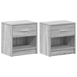vidaXL Bedside Cabinet with Drawer Nightstand Bed Side Table Bed Cabinet - grey sonoma, 2 pcs