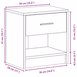 vidaXL Bedside Cabinet with Drawer Nightstand Bed Side Table Bed Cabinet - brown oak, 2 pcs
