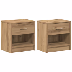 vidaXL Bedside Cabinet with Drawer Nightstand Bed Side Table Bed Cabinet - artisan oak, 2 pcs