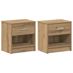 vidaXL Bedside Cabinet with Drawer Nightstand Bed Side Table Bed Cabinet - artisan oak, 2 pcs
