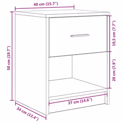vidaXL Bedside Cabinets 2 pcs with Drawer Nightstand Bed Side Table - white, 1 pcs - Additional view 10