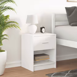 vidaXL Bedside Cabinets 2 pcs with Drawer Nightstand Bed Side Table - white, 1 pcs