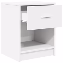 vidaXL Bedside Cabinets 2 pcs with Drawer Nightstand Bed Side Table - white, 1 pcs - Additional view 4