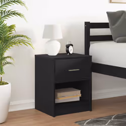 vidaXL Bedside Cabinets 2 pcs with Drawer Nightstand Bed Side Table - black, 1 pcs