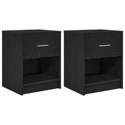 vidaXL Bedside Cabinets 2 pcs with Drawer Nightstand Bed Side Table - black, 2 pcs