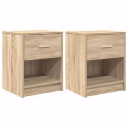vidaXL Bedside Cabinets 2 pcs with Drawer Nightstand Bed Side Table - sonoma oak, 2 pcs
