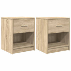 vidaXL Bedside Cabinets 2 pcs with Drawer Nightstand Bed Side Table - sonoma oak, 2 pcs
