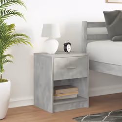 vidaXL Bedside Cabinets 2 pcs with Drawer Nightstand Bed Side Table - concrete grey, 1 pcs