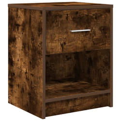 vidaXL Bedside Cabinets 2 pcs with Drawer Nightstand Bed Side Table - smoked oak, 1 pcs