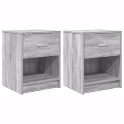 vidaXL Bedside Cabinets 2 pcs with Drawer Nightstand Bed Side Table - grey sonoma, 2 pcs