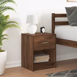 vidaXL Bedside Cabinets 2 pcs with Drawer Nightstand Bed Side Table - brown oak, 1 pcs