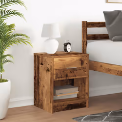 vidaXL Bedside Cabinets 2 pcs with Drawer Nightstand Bed Side Table - old wood, 1 pcs