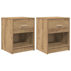 vidaXL Bedside Cabinets 2 pcs with Drawer Nightstand Bed Side Table - artisan oak, 2 pcs