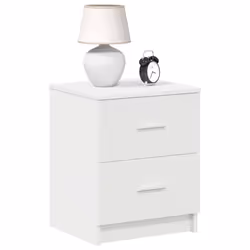 vidaXL Bedside Cabinet with 2 Drawers Nightstand Bed Side Table - white, 1 pcs