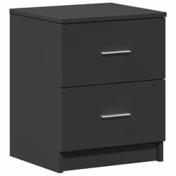 vidaXL Bedside Cabinet with 2 Drawers Nightstand Bed Side Table - black, 1 pcs