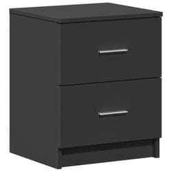 vidaXL Bedside Cabinet with 2 Drawers Nightstand Bed Side Table - black, 1 pcs