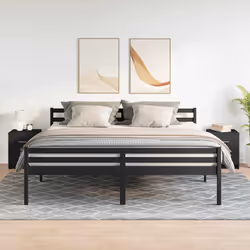 vidaXL Bedside Cabinet with 2 Drawers Nightstand Bed Side Table - black, 2 pcs
