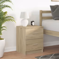 vidaXL Bedside Cabinet with 2 Drawers Nightstand Bed Side Table - sonoma oak, 1 pcs
