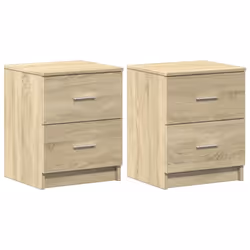 vidaXL Bedside Cabinet with 2 Drawers Nightstand Bed Side Table - sonoma oak, 2 pcs