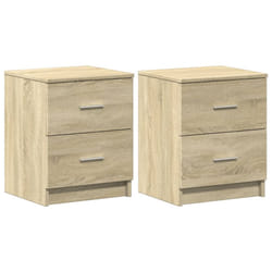 vidaXL Bedside Cabinet with 2 Drawers Nightstand Bed Side Table - sonoma oak, 2 pcs