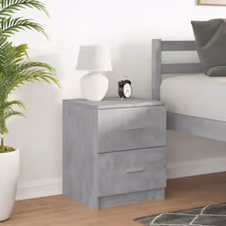 vidaXL Bedside Cabinet with 2 Drawers Nightstand Bed Side Table - concrete grey, 1 pcs