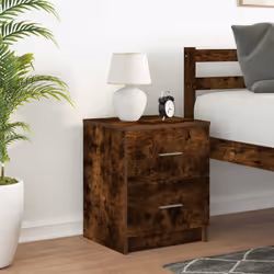 vidaXL Bedside Cabinet with 2 Drawers Nightstand Bed Side Table - smoked oak, 1 pcs