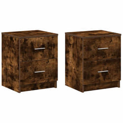 vidaXL Bedside Cabinet with 2 Drawers Nightstand Bed Side Table - smoked oak, 2 pcs