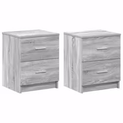 vidaXL Bedside Cabinet with 2 Drawers Nightstand Bed Side Table - grey sonoma, 2 pcs