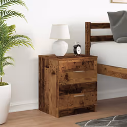 vidaXL Bedside Cabinet with 2 Drawers Nightstand Bed Side Table - old wood, 1 pcs