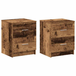 vidaXL Bedside Cabinet with 2 Drawers Nightstand Bed Side Table - old wood, 2 pcs