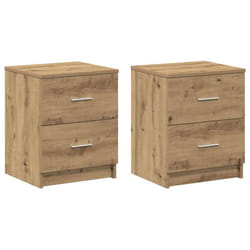 vidaXL Bedside Cabinet with 2 Drawers Nightstand Bed Side Table - artisan oak, 2 pcs