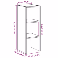 vidaXL Bookcases Stackable Bookshelf Storage Shelf Book Stand Engineered Wood - white, 1 pcs - Additional view 8