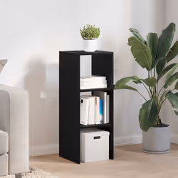 vidaXL Bookcases Stackable Bookshelf Storage Shelf Book Stand Engineered Wood - black, 1 pcs