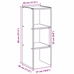 vidaXL Bookcases Stackable Bookshelf Storage Shelf Book Stand Engineered Wood - black, 1 pcs - Additional view 8