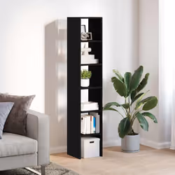 vidaXL Bookcases Stackable Bookshelf Storage Shelf Book Stand Engineered Wood - black, 2 pcs