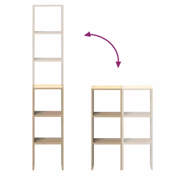 vidaXL Bookcases Stackable Bookshelf Storage Shelf Book Stand Engineered Wood - sonoma oak, 2 pcs - Additional view 6