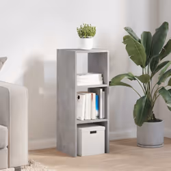 vidaXL Bookcases Stackable Bookshelf Storage Shelf Book Stand Engineered Wood - concrete grey, 1 pcs