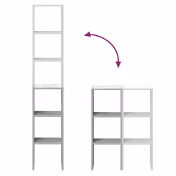 vidaXL Bookcases Stackable Bookshelf Storage Shelf Book Stand Engineered Wood - concrete grey, 2 pcs - Additional view 6