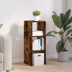 vidaXL Bookcases Stackable Bookshelf Storage Shelf Book Stand Engineered Wood - smoked oak, 1 pcs - Additional view 2