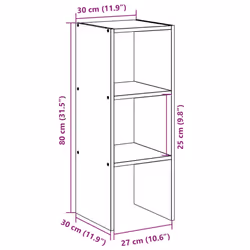 vidaXL Bookcases Stackable Bookshelf Storage Shelf Book Stand Engineered Wood - smoked oak, 1 pcs - Additional view 3