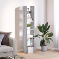 vidaXL Bookcases Stackable Bookshelf Storage Shelf Book Stand Engineered Wood - grey sonoma, 2 pcs