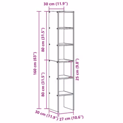 vidaXL Bookcases Stackable Bookshelf Storage Shelf Book Stand Engineered Wood - grey sonoma, 2 pcs