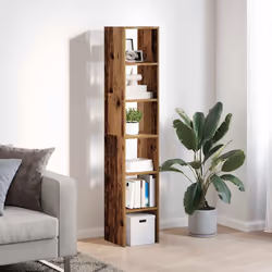 vidaXL Bookcases Stackable Bookshelf Storage Shelf Book Stand Engineered Wood - old wood, 2 pcs