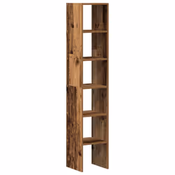 vidaXL Bookcases Stackable Bookshelf Storage Shelf Book Stand Engineered Wood - old wood, 2 pcs - Additional view 5