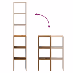 vidaXL Bookcases Stackable Bookshelf Storage Shelf Book Stand Engineered Wood - old wood, 2 pcs - Additional view 6